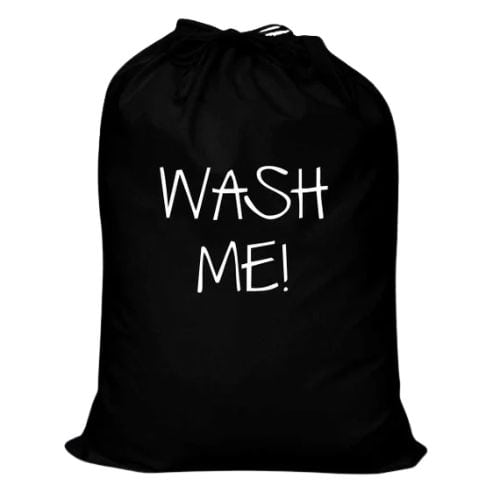 Wash Me Black Laundry Bags with Cord