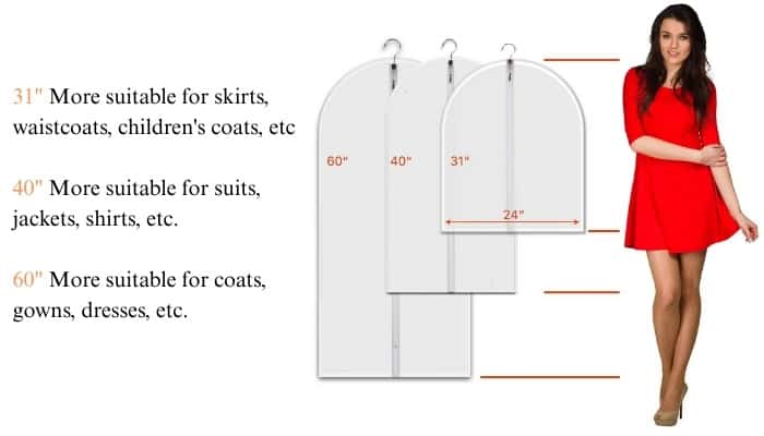 custom garment bags sizes