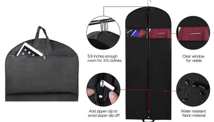 garment cover bags with zippers
