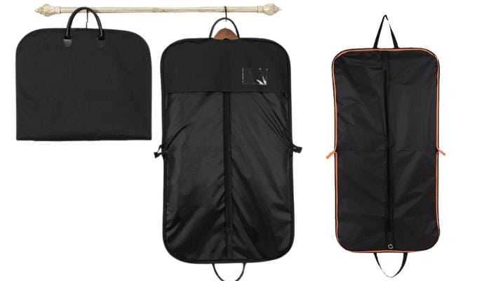 PEVA garment bag for protecting clothes during travel