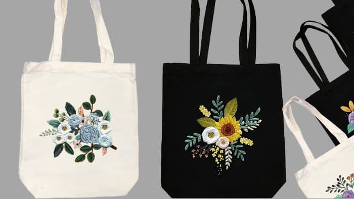 embellish canvas print with embroidery