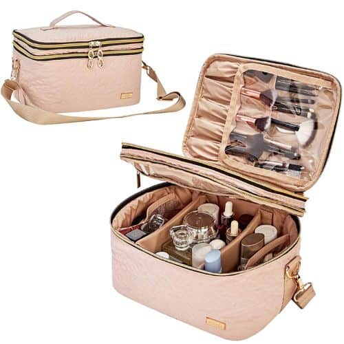 double layer makeup bag
