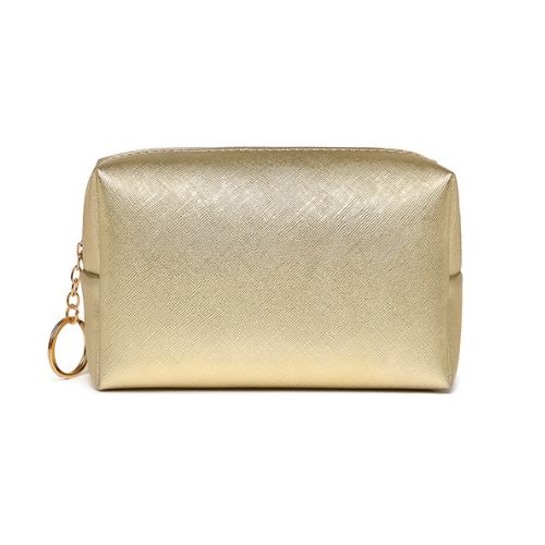 gold cosmetic bag