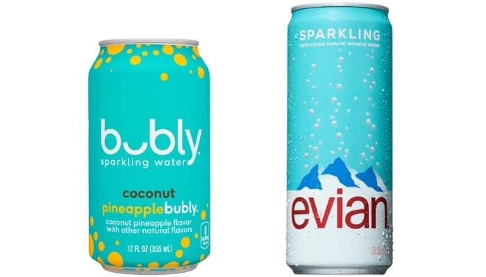 Aluminum Cans bubly evian