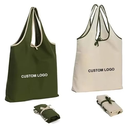 Foldable Shopper Tote with Logo