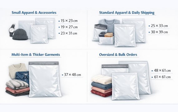Custom Poly Mailer Size Options
