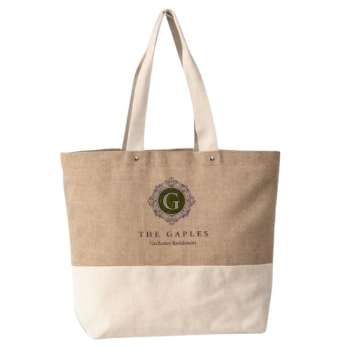 Two Toned Jute and Cotton Bags