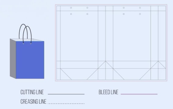 shopping bag dieline